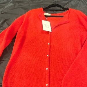 Sezane Gaspard Gilet Cardigan Red Size XXXL